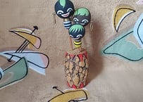 太鼓から3人の黒んぼこけし