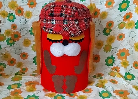 わんこのベレー帽が蓋のマスコットBOX