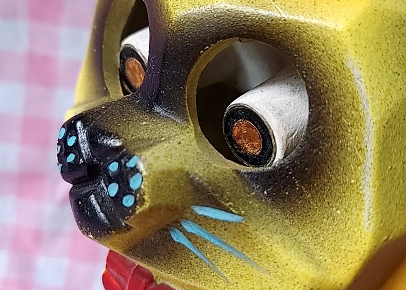 【レア】海外製 カラクリ貯金箱 鋳造 ビンテージ インテリア小物 昭和30年代頃🐱目がからくりの猫🐱貯金箱 | あんちーくKIDAN STORE
