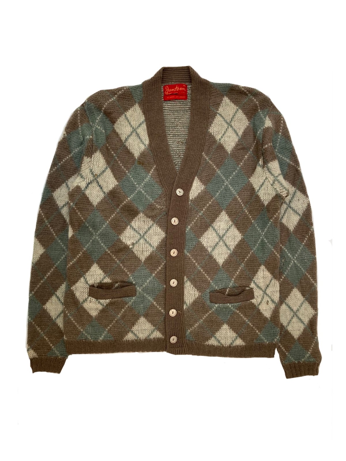 Vintage cardigan 'Mohair' argyle