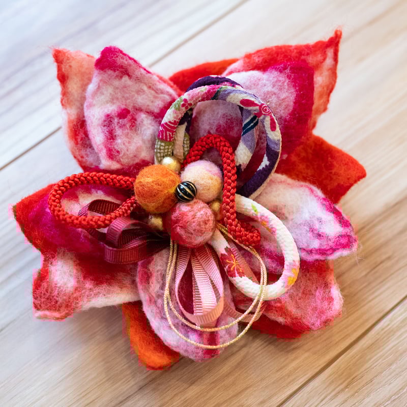 リサイクルレンタル】羊毛フェルト髪飾り3点セット | ヒカリノコバコ