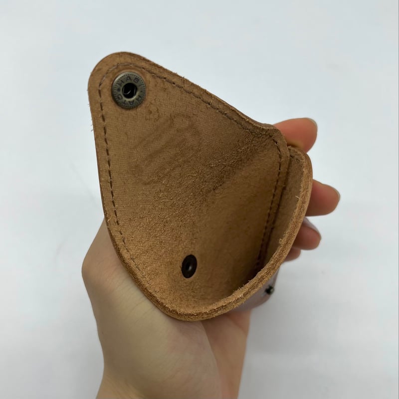 レザーさんかくコインケース（ハンドメイド／コンパクト／小物入れ
