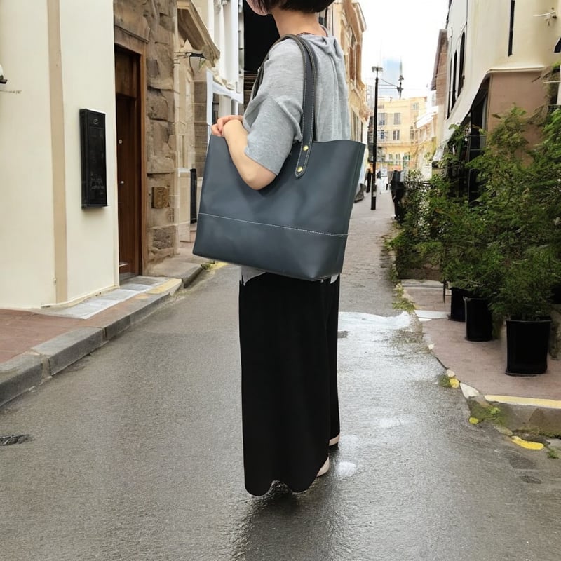 レザートートバッグL（ハンドメイド／A4・PC収納可／肩掛け 