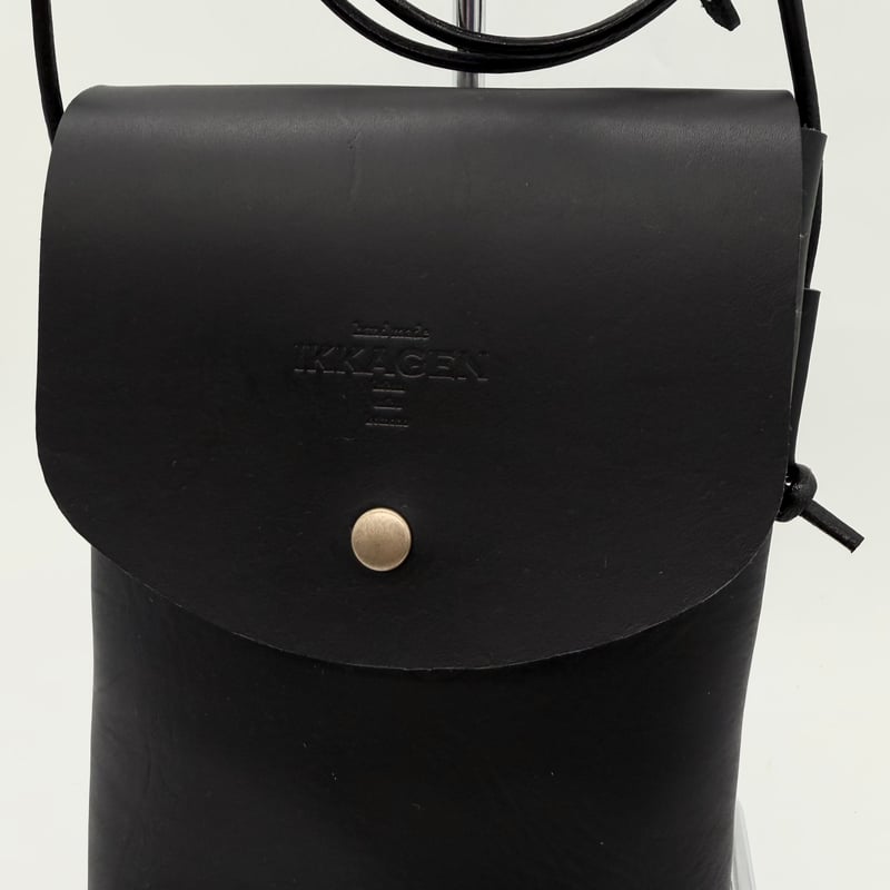 レザー縦長フラップポシェット（ハンドメイド／コンパクト／長財布