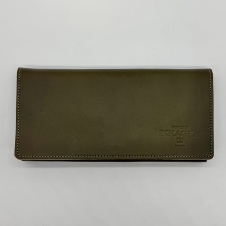 レザー２つ折りロングウォレット（ハンドメイド／薄型／収納力◎／コインケース）
