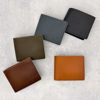 レザー2つ折りウォレット（ハンドメイド／ボックス型コインケース付き／カードポケット）