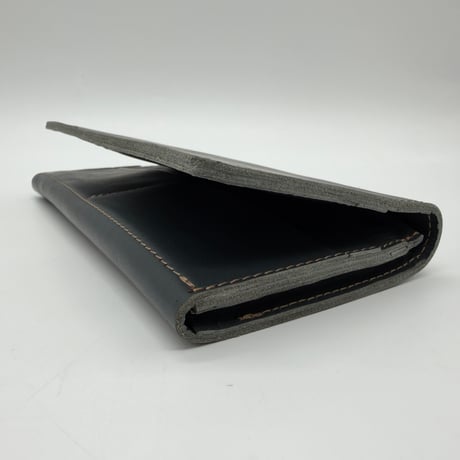 レザー２つ折りロングウォレット（ハンドメイド／薄型／収納力◎／コインケース）