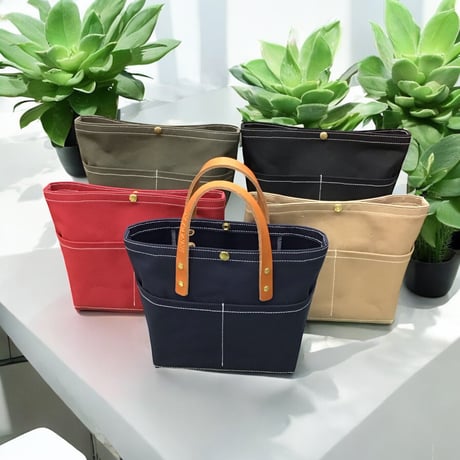 トートバッグ IKKAGEN 本革と帆布を使用した レザートートバッグ M | IKKAGEN 本革と帆布を使用した