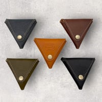 レザーさんかくコインケース（ハンドメイド／コンパクト／小物入れ／ギフト対応）