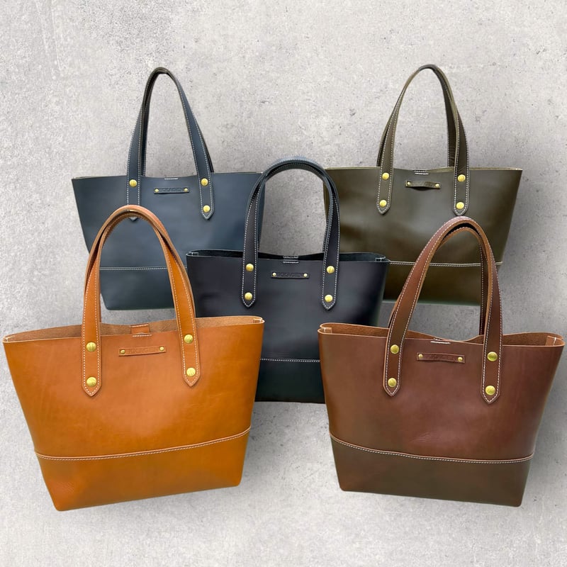 レザートートバッグM（ハンドメイド／A4収納可／肩掛け） | IKKAGEN 本