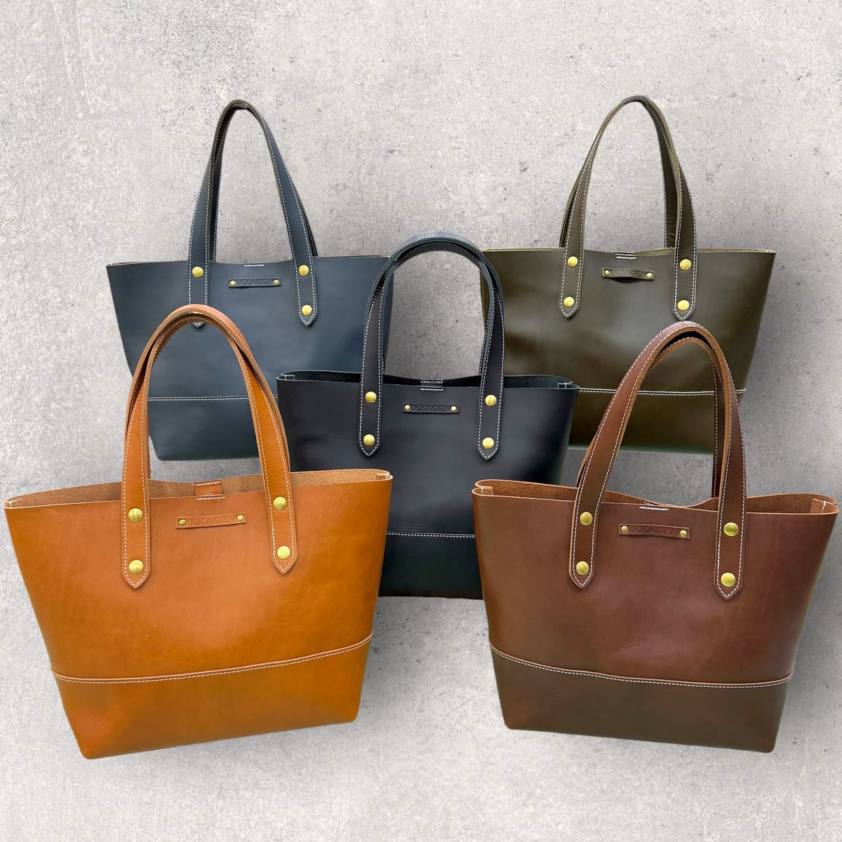 レザートートバッグM（ハンドメイド／A4収納可／肩掛け） | IKKAGEN 本