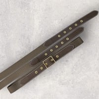 【レザー×コットン】ベルト：カーキ（ハンドメイド／３サイズ／レディース／メンズ）