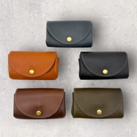 レザーダブルフラップウォレット（ハンドメイド／コンパクト／二重蓋／ギフト対応）
