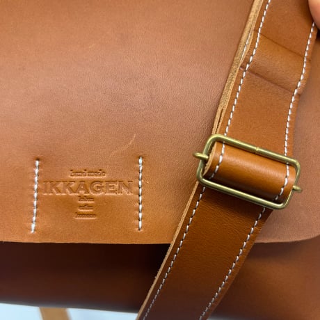 レザーフラップショルダーバッグL