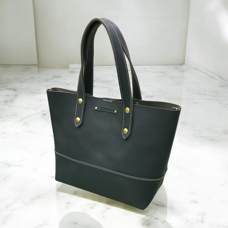 J&MブラックレザートートバッグS MM6 並行輸入品 エムエムシックス マルジェラ JAPANESE BAG