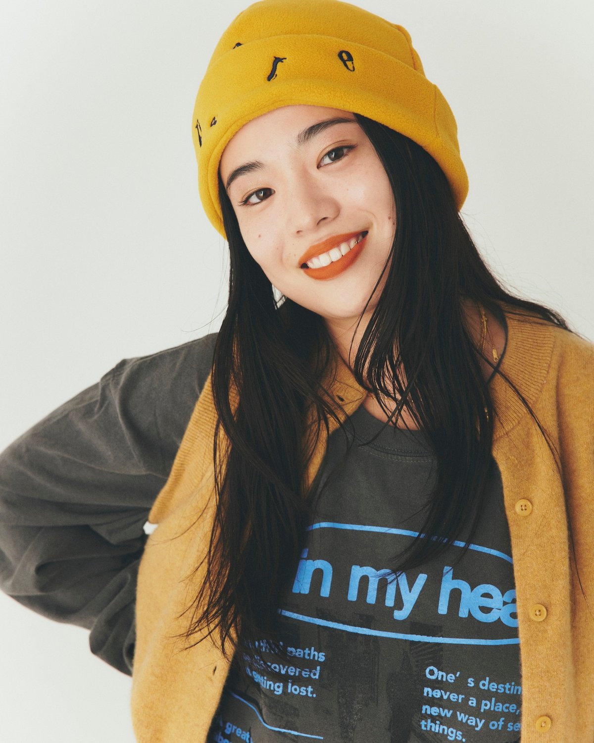 Peate fleece knit cap(mustard) | Peate