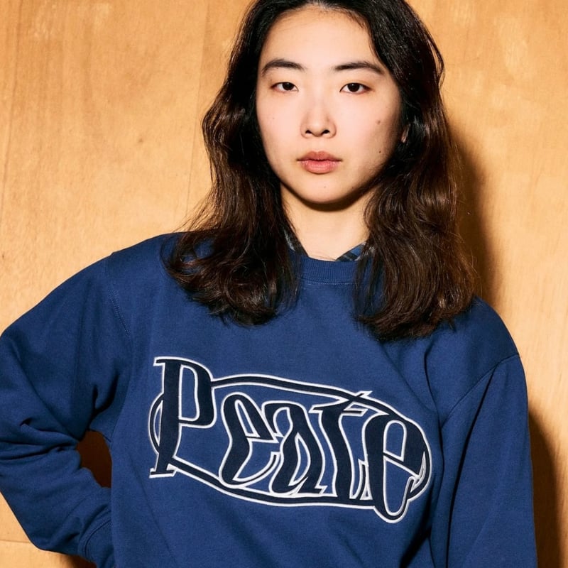 Peate applique Sweat(Navy) | Peate