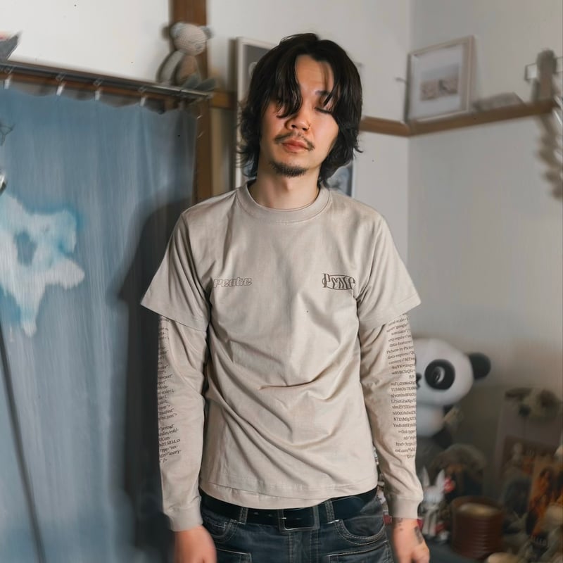 Peate layered T-shirt 2P(Beige) | Peate