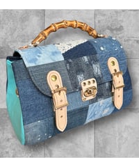 Carter messenger bag(リメイクデニムパッチワーク・ブルー)