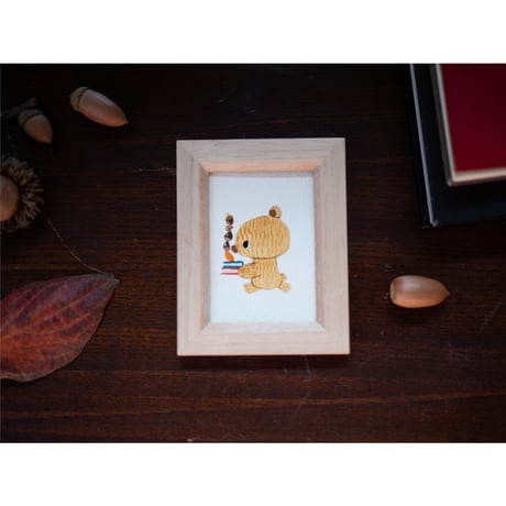 小さな原画　あきのもりゆうびんきょく「あきのおとどけでーす」