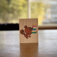 ちいさな原画「たぬきさんがすきなのは　いっぱいあってえらべない」