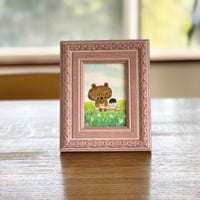 小さな原画  えほんとつばめ 「ぼくここのページがいちばんすき。おやきみも？」