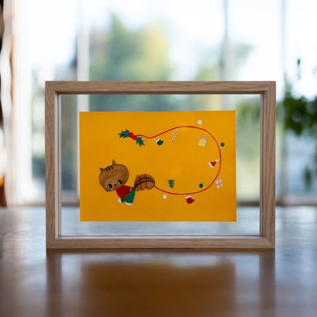 クリスマスのちゅうくらいの原画「こりすのMerry Christmas」