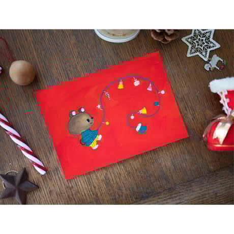 クリスマスのちゅうくらいの原画「くまの Merry Christmas」