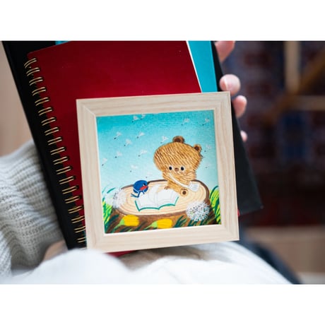 すこし小さな原画　えほんとつばめ 「かぜさんも ほん よんでるみたい」