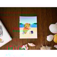 小さな原画　えほんとつばめ 「かいがらさんの すきなほん きいてるの」