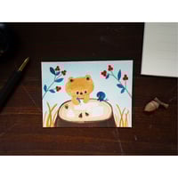 小さな原画　えほんとつばめ「いまからきみにおてがみかくね」