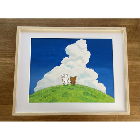 大きな原画「あのくものむこうまでいこう」