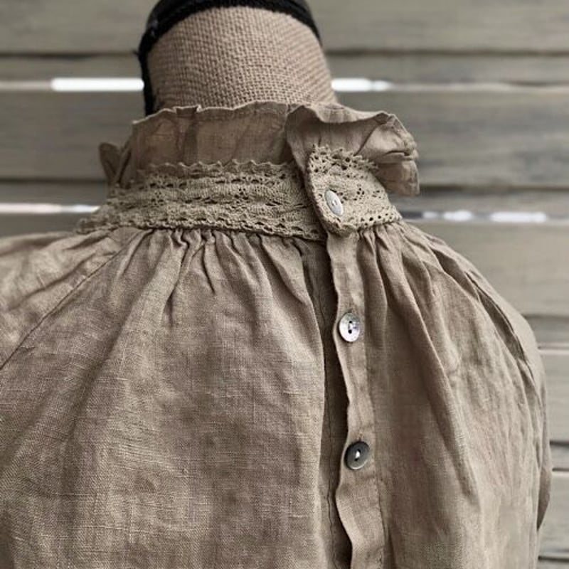 レースフリルカラーリネンブラウス | Le petit chic レースフリルカラーリネンブラウス | Le petit chic
