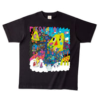 オーガニックコットン Tee - ブラック/XL - 'PIKO KAMON こちら天国'