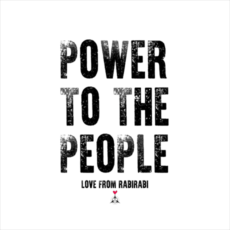 受注生産（期間限定:02/11まで）POWER TO THE PEOPLE Tee  / 雪白×蛍光ピンク