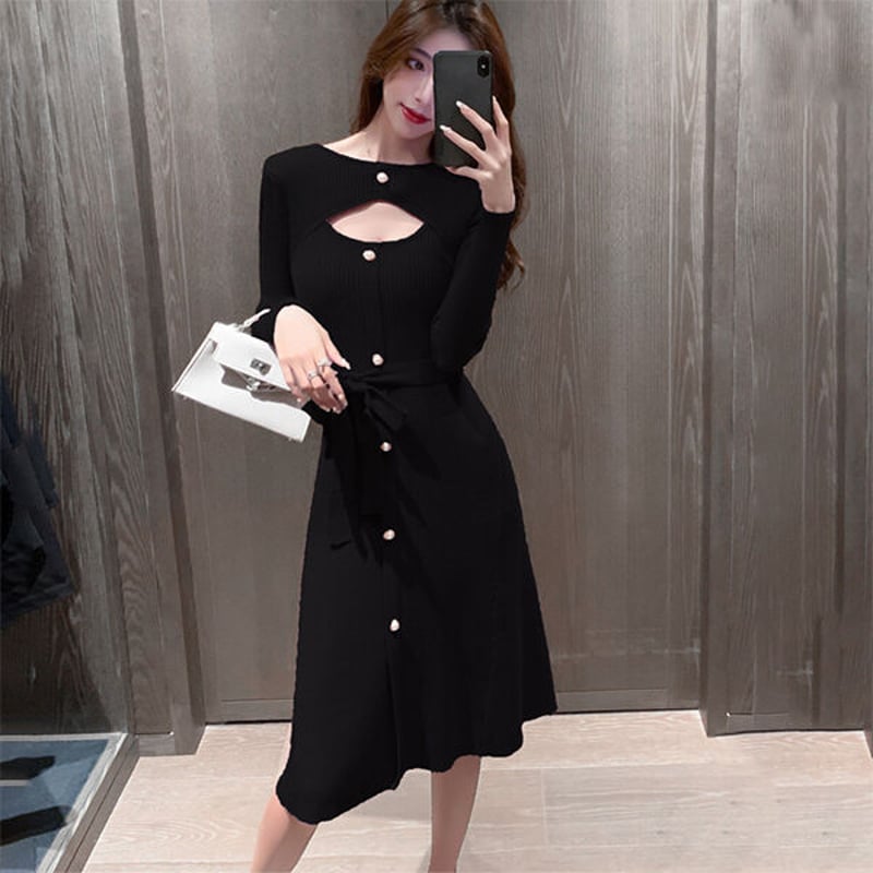 A006 胸あき上品セクシーニットワンピース | MODE REPUBLIC A006 胸あき上品セクシーニットワンピース | MODE REPUBLIC