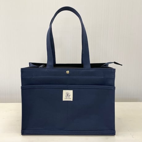 【受注制作】　スクエアトート　ファスナー付き　ワイド肩掛け