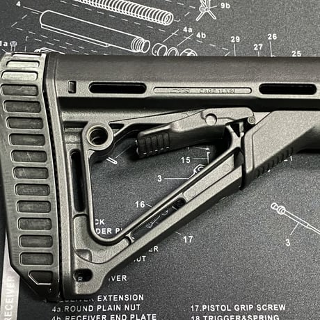 【鬼タフレジン使用強度UP版】MAGPUL CTR用ストックパッド　３セルリポ用　ダークパーカー塗装済