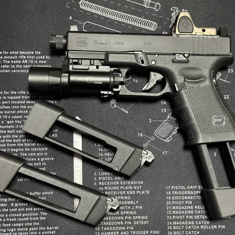 UMAREX GLOCK19対応 KJ WORKS CO2マガジン用グリップアダプタ　3個セット