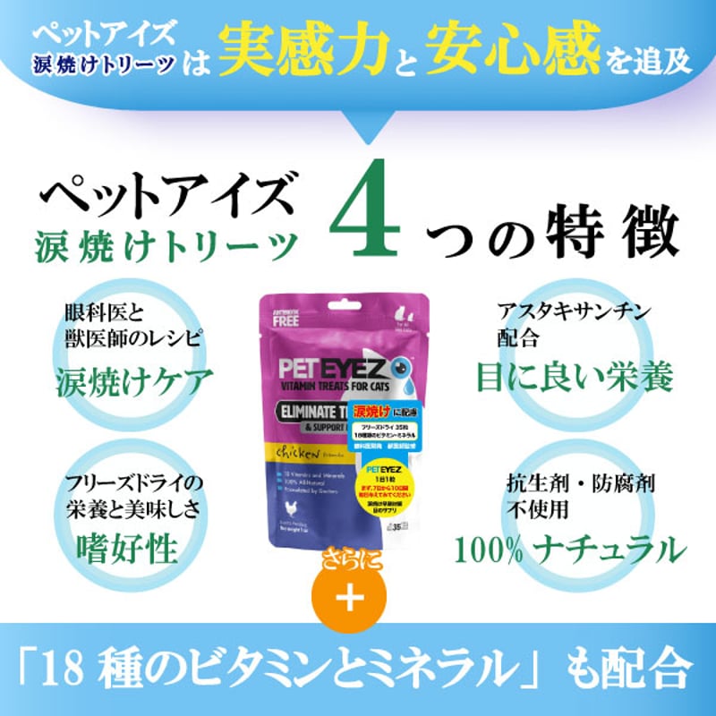 ペットアイズ 猫用 目の栄養サプリメント 涙焼け 眼のため フリーズ