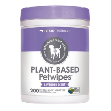 植物ベースのボディと肉球ウェットシート ラベンターの香り Petkin ペットキン