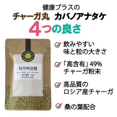 チャーガ丸  カバノアナタケ 桑の葉配合 飲みやすい 粒タイプ 800粒入り 70g 健康プラス 韓国製 サプリメント
