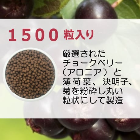 期限切迫品　チョークベリー丸 アロニア 目の健康 薄荷 決明子 アントシアニン 飲みやすい 粒タイプ 1500粒入り 健康プラス 韓国製 サプリメント