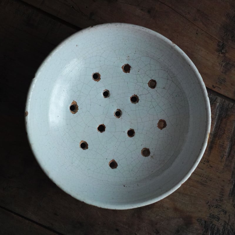 18-19世紀 フランス ムスティエ ファイアンス 白錫釉 水切り皿