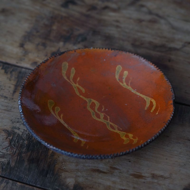 レッドウェア　アメリカ　19世紀　スリップウェア レッドウェアアメリカ19世紀スリップウェア