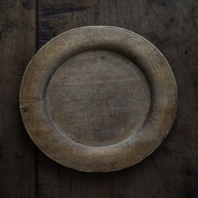 18世紀 スウェーデン木皿 / Swedish Wooden Rim Plate / Swed