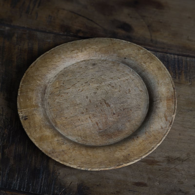 18世紀 スウェーデン木皿 / Swedish Wooden Rim Plate / Swed