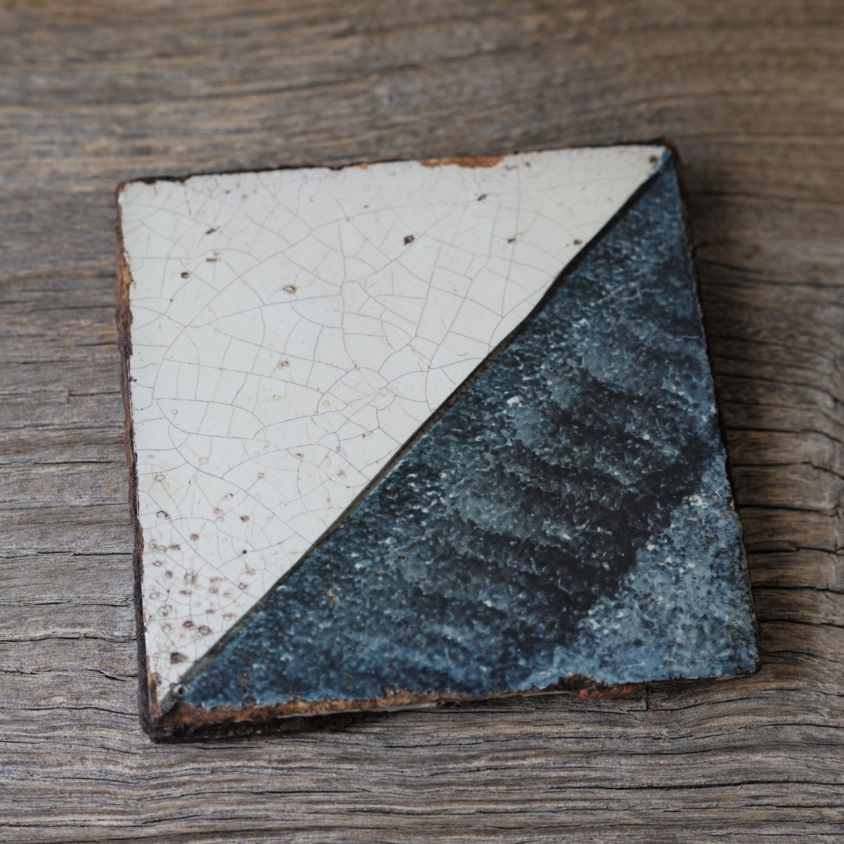 17世紀 古手のデルフトタイル 幾何学文 / the Netherlands 17th C.