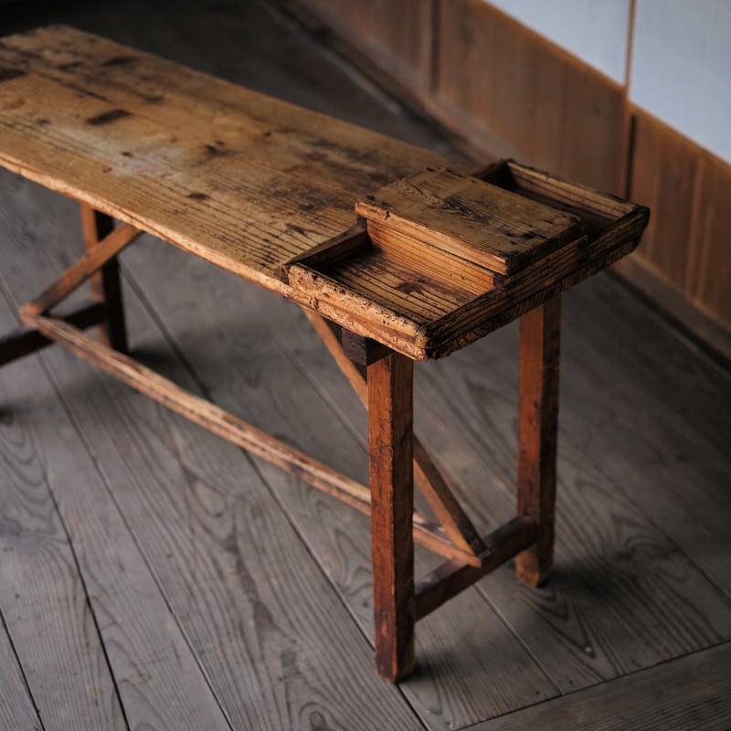 新品　天然木材　無垢材　文机　テーブル　作業台 アンティーク 作業台 作業机 欅 無垢材 昭和レトロ 家具 机 店舗