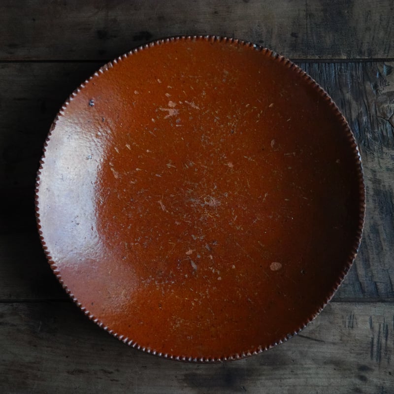 19世紀アメリカ 無地レッドウェア皿 / United States 19th C. | ts